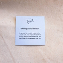 Load image into Gallery viewer, Strength & Direction Amulet | Evergreen Tree & Shining Stars Double-Sided Necklace