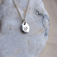 Load image into Gallery viewer, Courage & Love Amulet | Wave & Heart Double-Sided Mini Charm Necklace