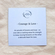 Load image into Gallery viewer, Courage & Love Amulet | Wave & Heart Double-Sided Mini Charm Necklace