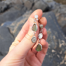 Load image into Gallery viewer, One of a Kind Mismatch Cornish Sea Glass Drop Earrings