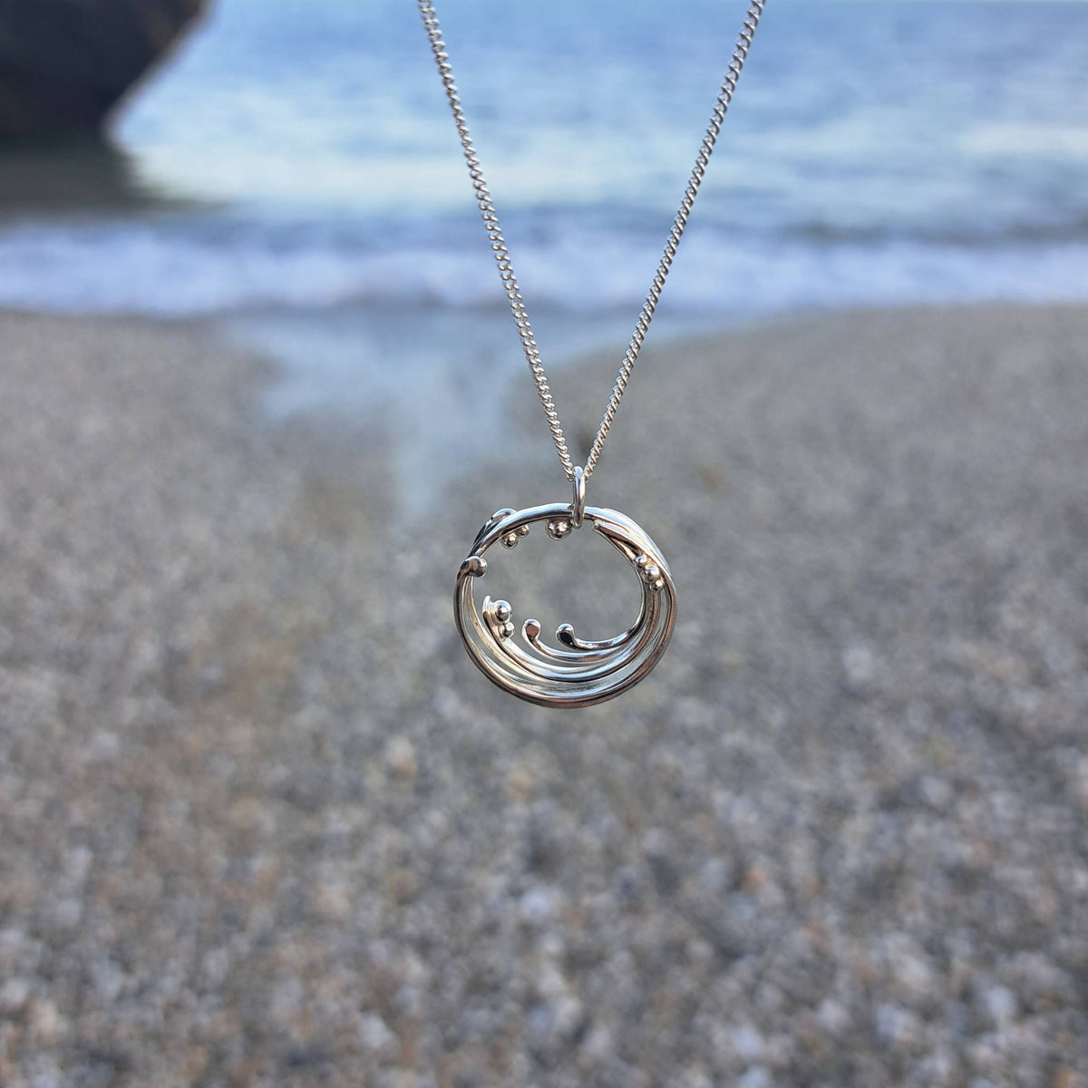Wild Wave Necklace | Large | Recycled Silver| Alice Rhiannon Jewellery