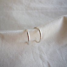 Load image into Gallery viewer, Front view of simple classic silver hoops with high shine