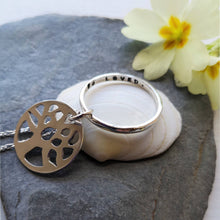 Load image into Gallery viewer, Tree of life family tree necklace with hidden message inside hoop - So loved