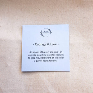 Courage & Love Amulet | Wave & Hearts Reversible Double-Sided Necklace