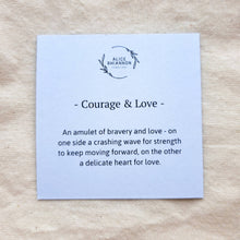 Load image into Gallery viewer, Courage &amp; Love Amulet | Wave &amp; Heart Double-Sided Mini Charm Necklace

