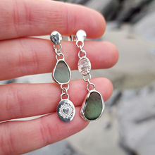 Load image into Gallery viewer, One of a Kind Mismatch Cornish Sea Glass Drop Earrings
