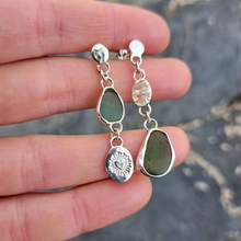 Load image into Gallery viewer, One of a Kind Mismatch Cornish Sea Glass Drop Earrings
