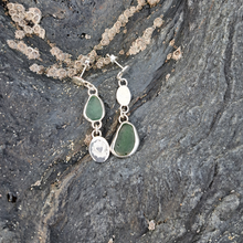 Load image into Gallery viewer, One of a Kind Mismatch Cornish Sea Glass Drop Earrings
