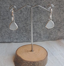 Load and play video in Gallery viewer, Sea Glass Charm Hoops - Small White Cornish Sea Glass
