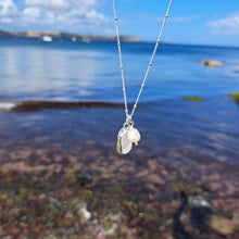 Load image into Gallery viewer, Frosted White Sea Glass &amp; Freshwater Pearl Necklace | Cornish Sea Glass Treasure Necklace
