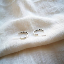 Load image into Gallery viewer, Mini hopeful hoops - handmade silver hoop earrings with secret hope message
